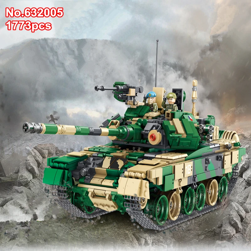 DIY 1773pcs Military T-90 Main Battle Tank Building Blocks War Armored Car Model Bricks Compatible With Legoing Toys for Kids
DIY 1773pcs Military T-90 Main Battle Tank Building Blocks War Armored Car Model Bricks Compatible With Legoing Toys for Kids