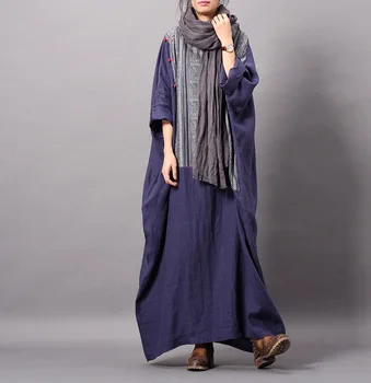 2019 Spring New Product Large Size Women Linen Literary Retro Dress Loose Casual Patchwork Solid Robes
2019 Spring New Product Large Size Women Linen Literary Retro Dress Loose Casual Patchwork Solid Robes
