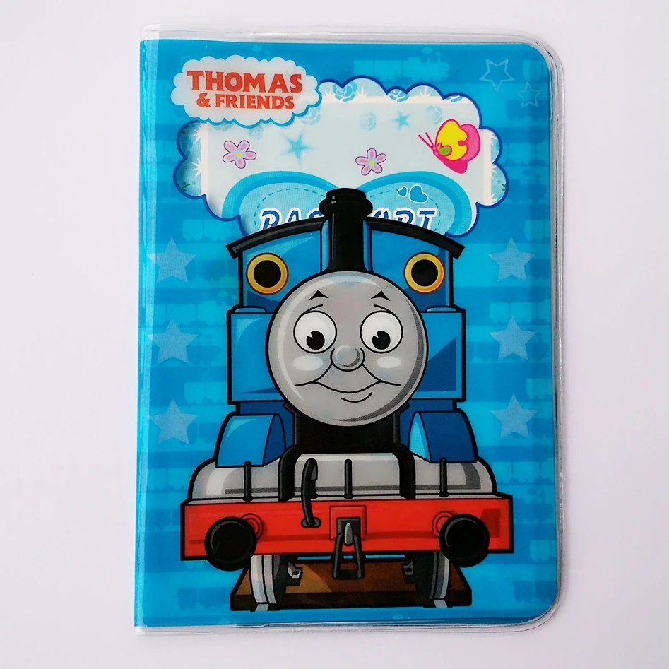 2017 Cartoon Thomas train ID Card Holder Passport Cover PVC Leather Business Card Bag Passport Holder 14*9.6CM