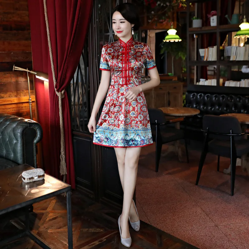 New Traditional Chinese Women Cotton Linen Dress Plus Size S-3XL Vintage Button Qipao Novelty Sexy Print Flower Short Cheongsam
New Traditional Chinese Women Cotton Linen Dress Plus Size S-3XL Vintage Button Qipao Novelty Sexy Print Flower Short Cheongsam