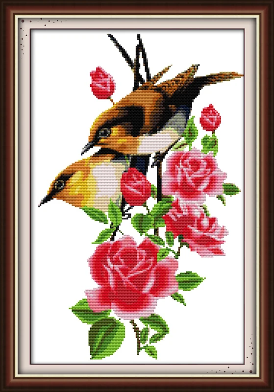 Two birds and flowers cross stitch kit flower 18ct 14ct 11ct count printed canvas stitching embroidery DIY handmade needlework
Two birds and flowers cross stitch kit flower 18ct 14ct 11ct count printed canvas stitching embroidery DIY handmade needlework
