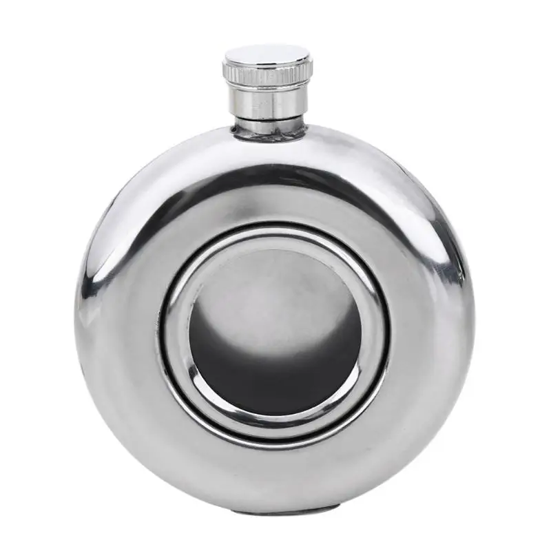 

5oz Round Semi-transparent Stainless Steel Hip Flask Wine Pot Portable Camping Flagons Alcohol Liquor Whiskey Bottle