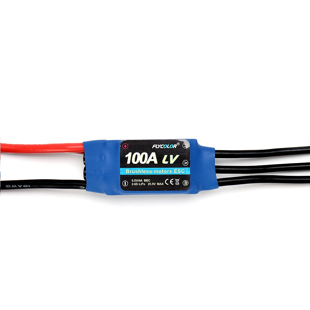 

FATJAY Flycolor 100A RC brushless ESC 2-6S SBEC 5.5V/4A hobby model aircraft helicopter part accessories electronic speed contro