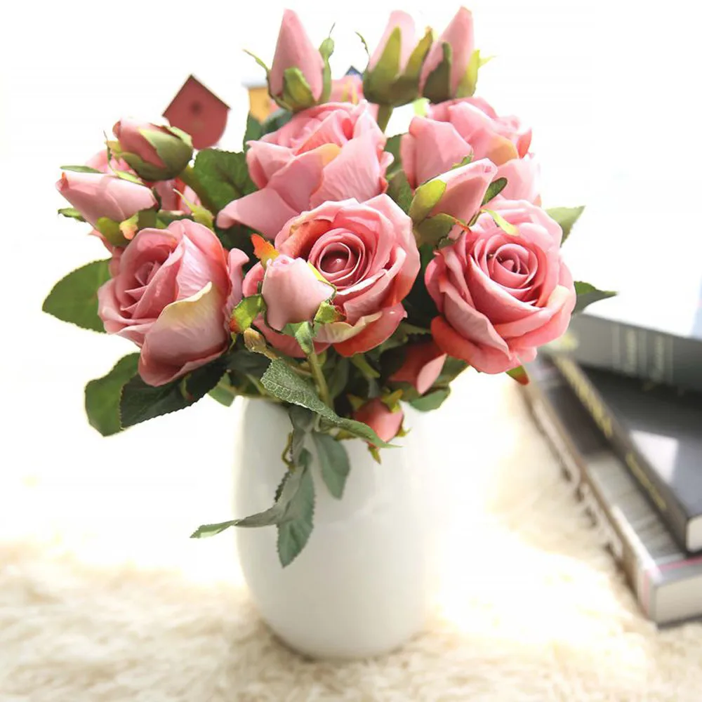 Bouquet Xmas Fake Decorative Floral Artificial Fake Roses Flannel Flower Bridal Bouquet Wedding Party Home Decor USPS #N03
Bouquet Xmas Fake Decorative Floral Artificial Fake Roses Flannel Flower Bridal Bouquet Wedding Party Home Decor USPS #N03