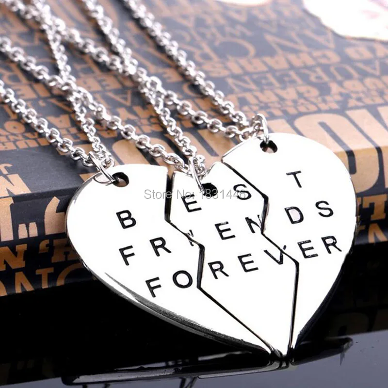 2016 High Quality Alloy Heart Broken Style 3 Parts Pendant Necklace Best Friend Forever Necklaces Jewelry Gift For Girl/Lover
2016 High Quality Alloy Heart Broken Style 3 Parts Pendant Necklace Best Friend Forever Necklaces Jewelry Gift For Girl/Lover