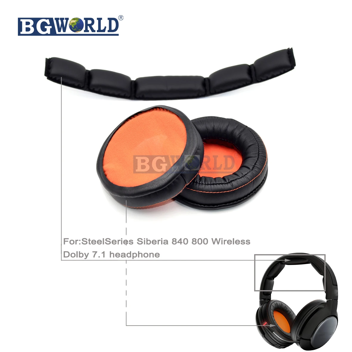 Replacement Ear pads earpad headband cushion head band for SteelSeries Siberia 840 800 Wireless Headset Dolby 7.1 headphone part
Replacement Ear pads earpad headband cushion head band for SteelSeries Siberia 840 800 Wireless Headset Dolby 7.1 headphone part