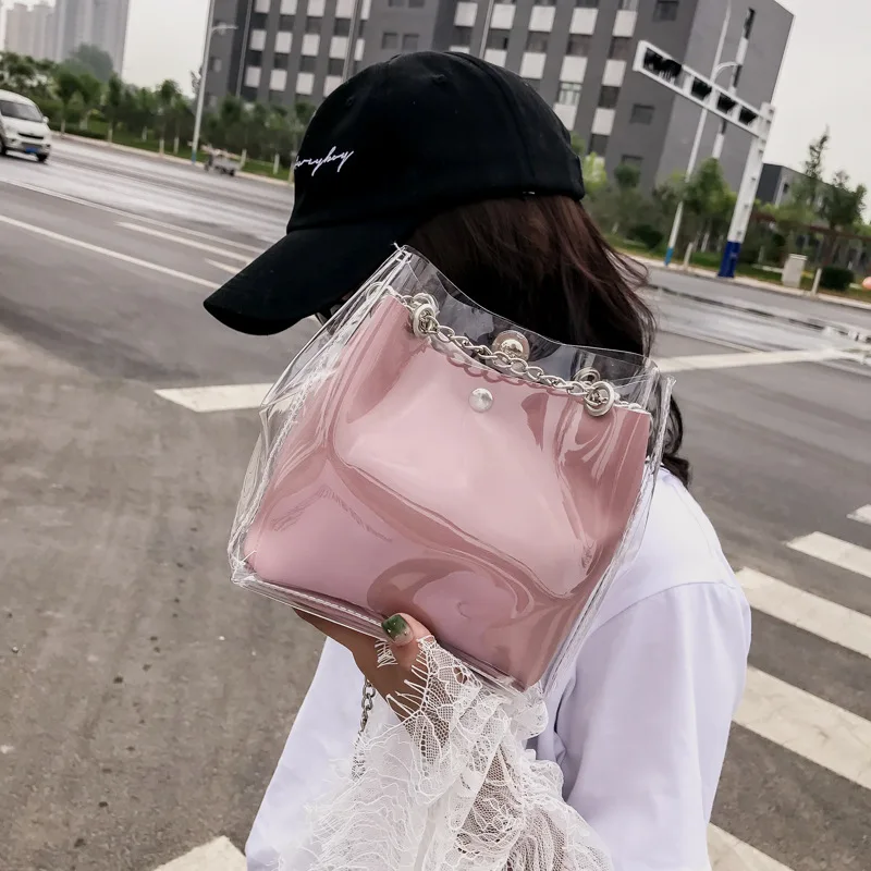 Fashion Women Shoulder Bag New Clear Transparent Brand Design Girls Cute Composite Bag Female Handbags 2 Pcs
Fashion Women Shoulder Bag New Clear Transparent Brand Design Girls Cute Composite Bag Female Handbags 2 Pcs