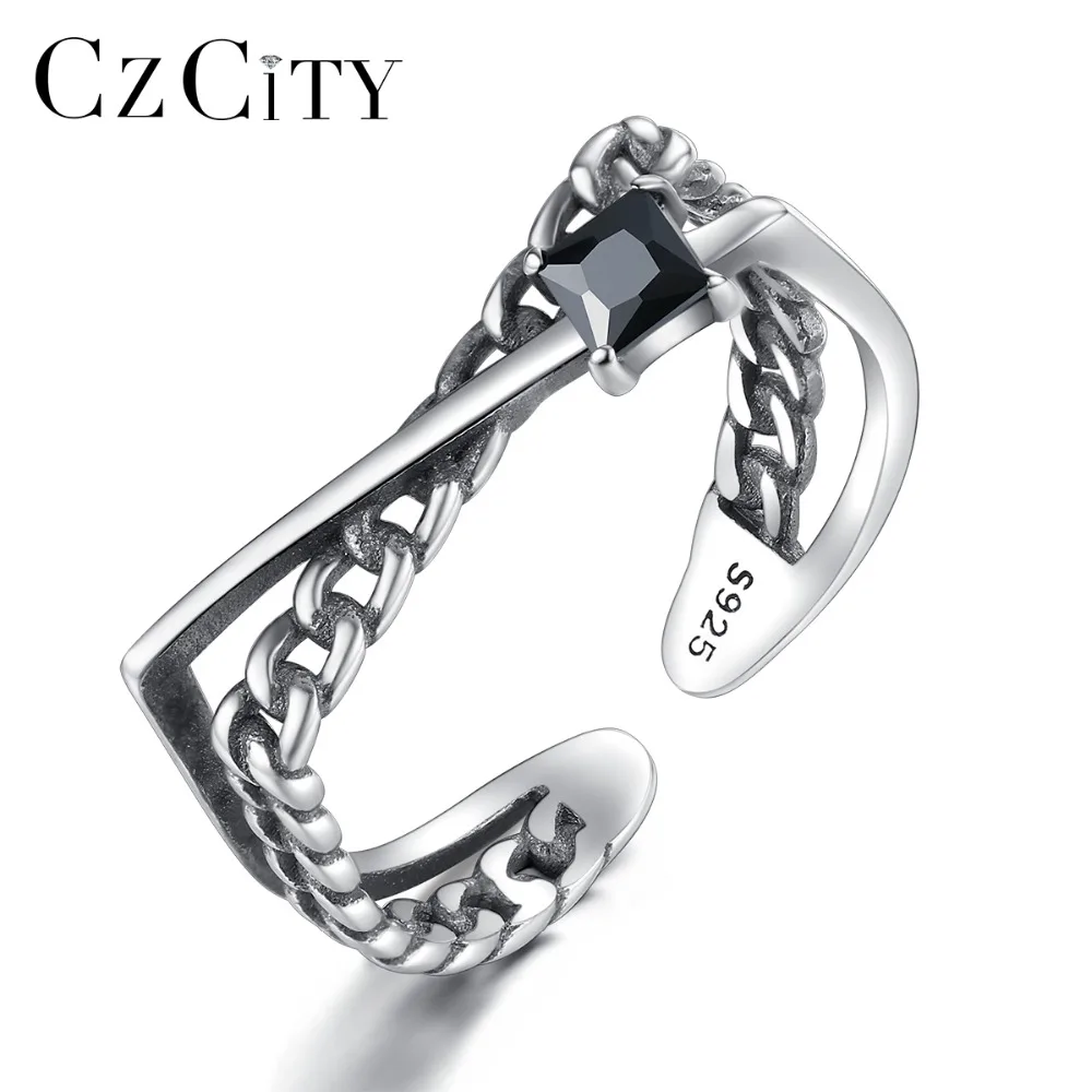 CZCITY Authentic 925 Sterling Silver Irregular Open Rings For Women Vintage Fashion Cubic Zirconia Adjustable Ring Fine Jewelry
CZCITY Authentic 925 Sterling Silver Irregular Open Rings For Women Vintage Fashion Cubic Zirconia Adjustable Ring Fine Jewelry