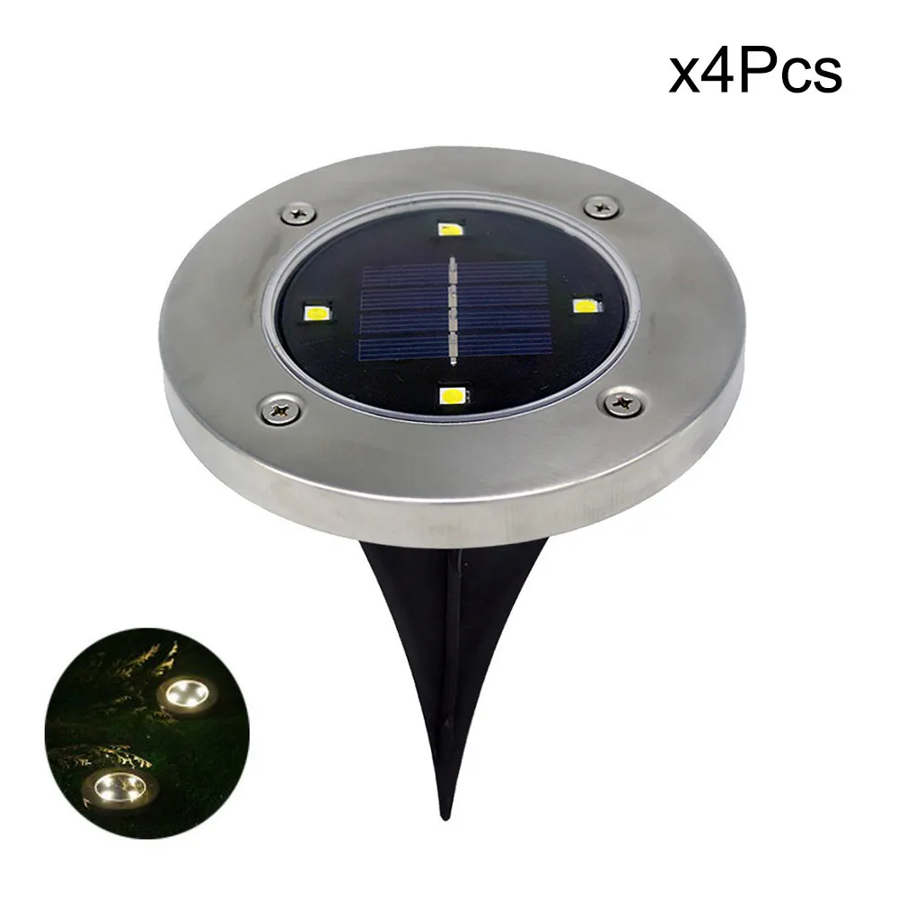 4 шт. 4LED Солнечная энергия похороненный свет под заземлением лампа Открытый Путь