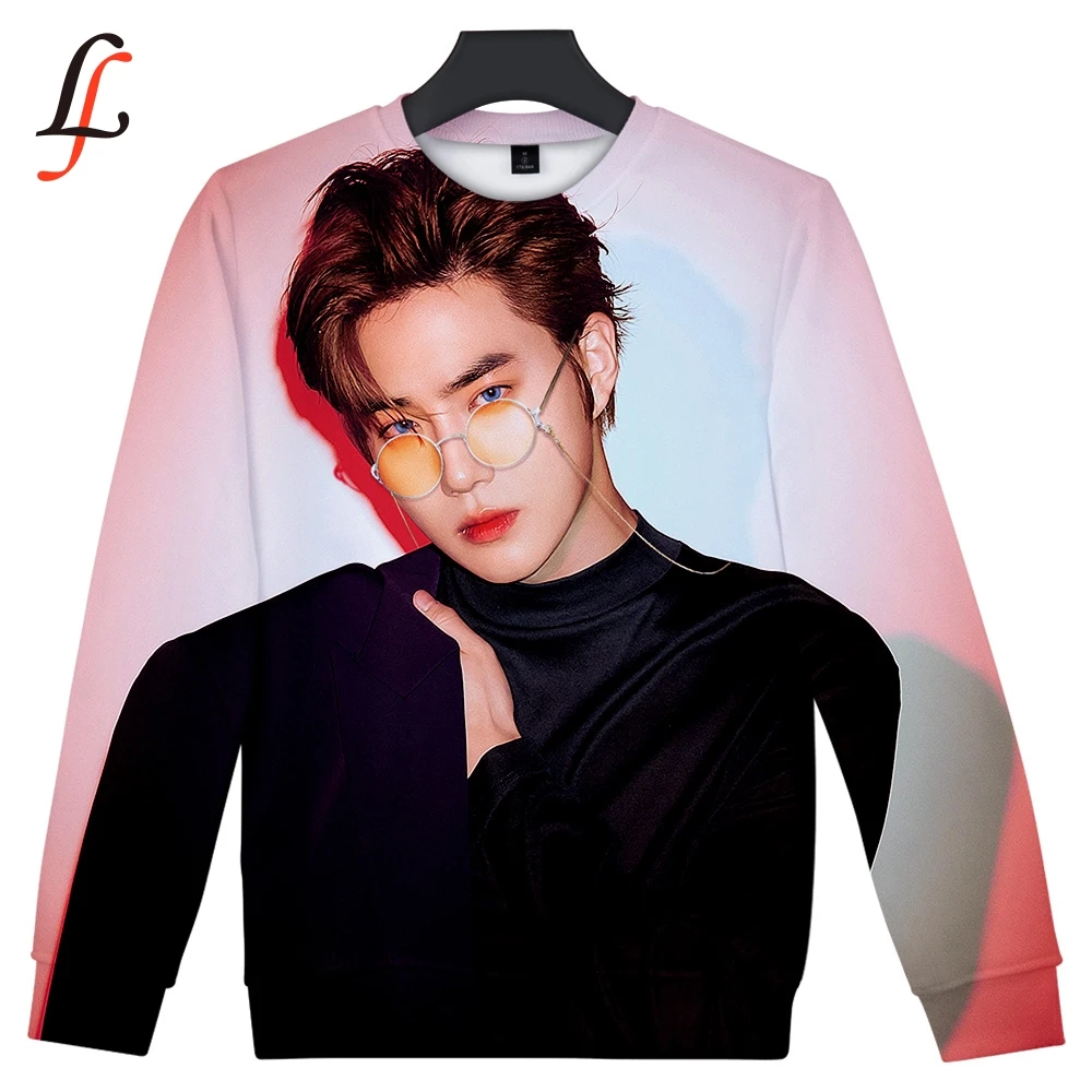 Женская толстовка с 3D принтом Love Shot EXO модная Толстовка в стиле хип хоп надписью