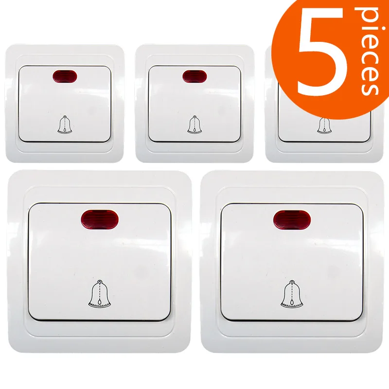 5 Pieces European standard high quality "Ding- dong" doorbell 1-Gang switch with red lamp with CE certification
5 Pieces European standard high quality "Ding- dong" doorbell 1-Gang switch with red lamp with CE certification
