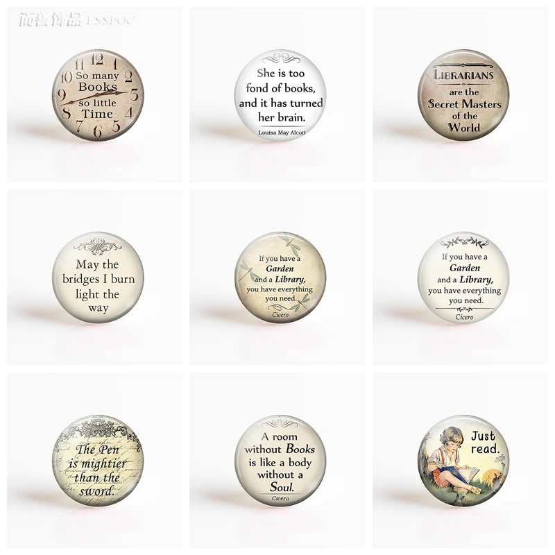 5Pcs/lot So Many Book Quote Glass Cabochon Fit 25mm Blank Round Pendant Keychain Base Handmade Jewelry Making Supplies
5Pcs/lot So Many Book Quote Glass Cabochon Fit 25mm Blank Round Pendant Keychain Base Handmade Jewelry Making Supplies