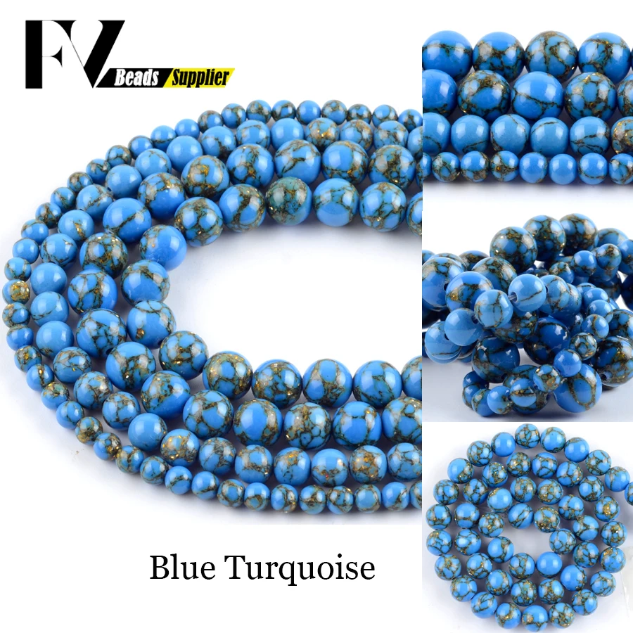 Natural Blue Turquoises Shell Gold Banded Stone Spacer Loose Beads for Jewelry Making 4mm-10mm Round Beads Diy Bracelet Necklace
Natural Blue Turquoises Shell Gold Banded Stone Spacer Loose Beads for Jewelry Making 4mm-10mm Round Beads Diy Bracelet Necklace