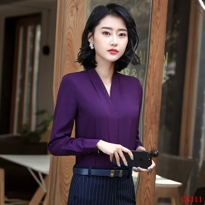 Elegant Purple Long Sleeve Blouses Shirts For Women 2019 Spring Fall Business Work Wear Female Tops Clothes Blouse OL Styles
Elegant Purple Long Sleeve Blouses Shirts For Women 2019 Spring Fall Business Work Wear Female Tops Clothes Blouse OL Styles