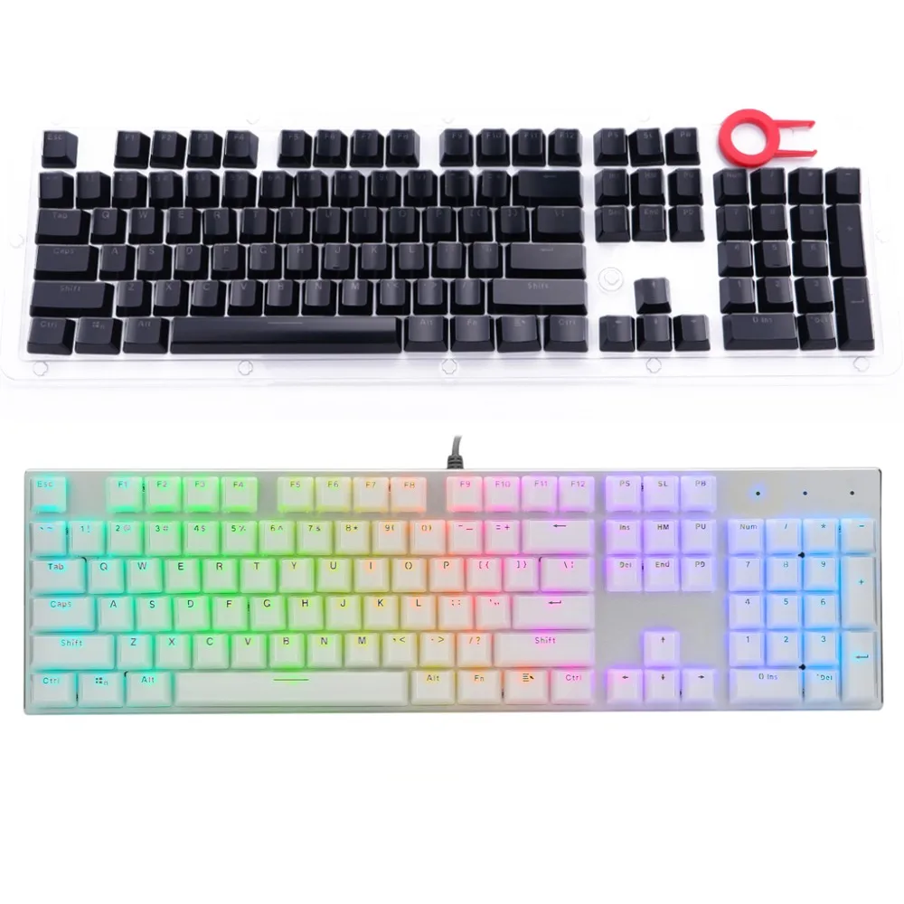 104 Keys Layout Low Profile Keycaps Set for Mechanical Keyboard Backlit Crystal Edge Design Cherry MX With Key Caps Puller
104 Keys Layout Low Profile Keycaps Set for Mechanical Keyboard Backlit Crystal Edge Design Cherry MX With Key Caps Puller