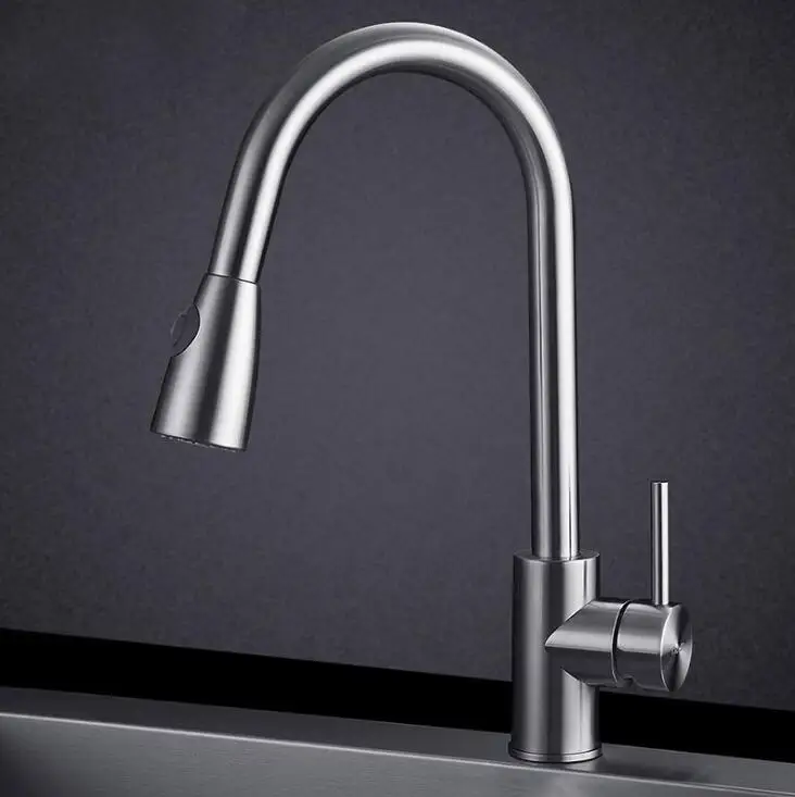 304 stainless steel brushed kitchen rotating faucet sink sink pull hot and cold water mixer
304 stainless steel brushed kitchen rotating faucet sink sink pull hot and cold water mixer