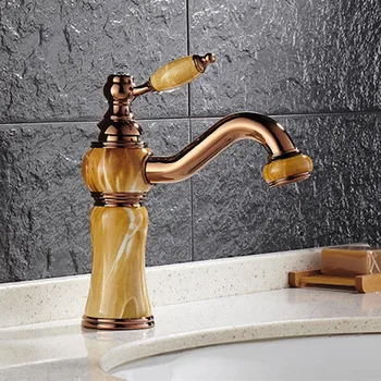 Free shipping Senducs Jade stone rose gold water mixer tap and stone handle golden faucet,solid brass bathroom mixer tap
Free shipping Senducs Jade stone rose gold water mixer tap and stone handle golden faucet,solid brass bathroom mixer tap