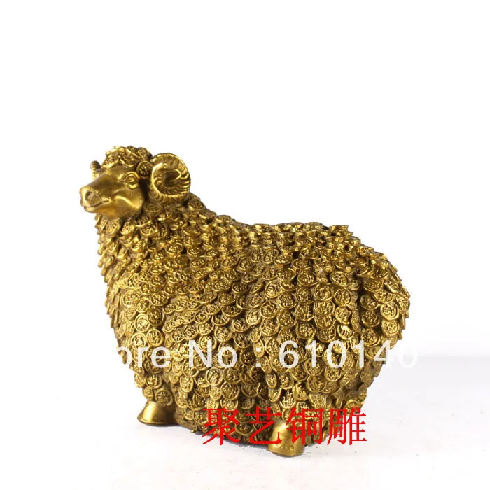 Bronze sculpture, copper manfo sheep decoration sheep Bronze crafts Bronze statue copper