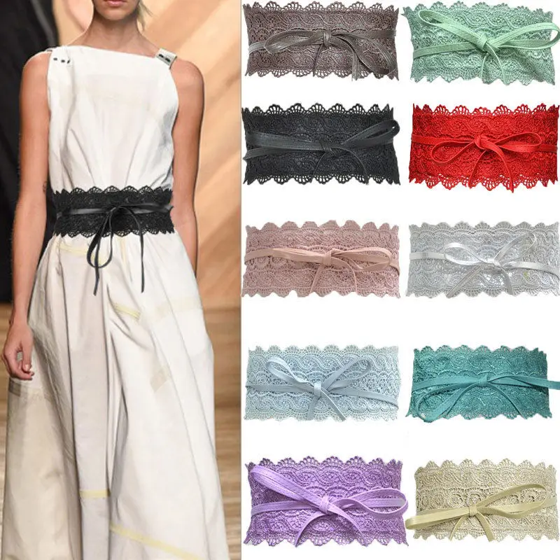 Fashion Women's Belt Wide Lace Bow Waistband Faux Leather Canis Tie up One Size Boho Belt For Women Female Ladies Dress Clothes
Fashion Women's Belt Wide Lace Bow Waistband Faux Leather Canis Tie up One Size Boho Belt For Women Female Ladies Dress Clothes
