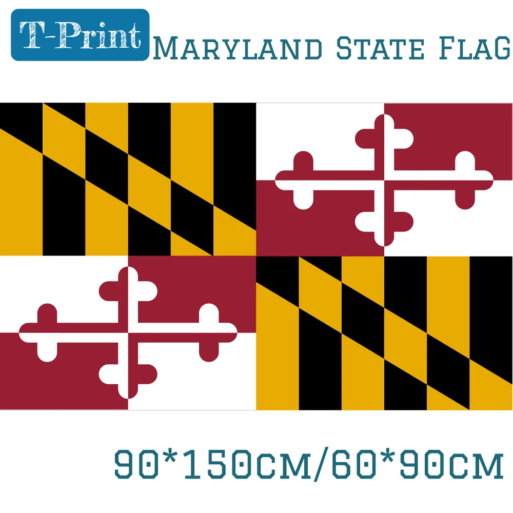 

60x90cm 150x90cm USA State of Maryland Flag 3x5ft Banners With Brass Grommets For Decoration Office