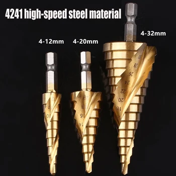 3/pcs 4-12/20/4-32mm Step Drill Bit HSS spiral grooved step Twist Set for Hole Cutter Metal Woodworking Bit tool
3/pcs 4-12/20/4-32mm Step Drill Bit HSS spiral grooved step Twist Set for Hole Cutter Metal Woodworking Bit tool