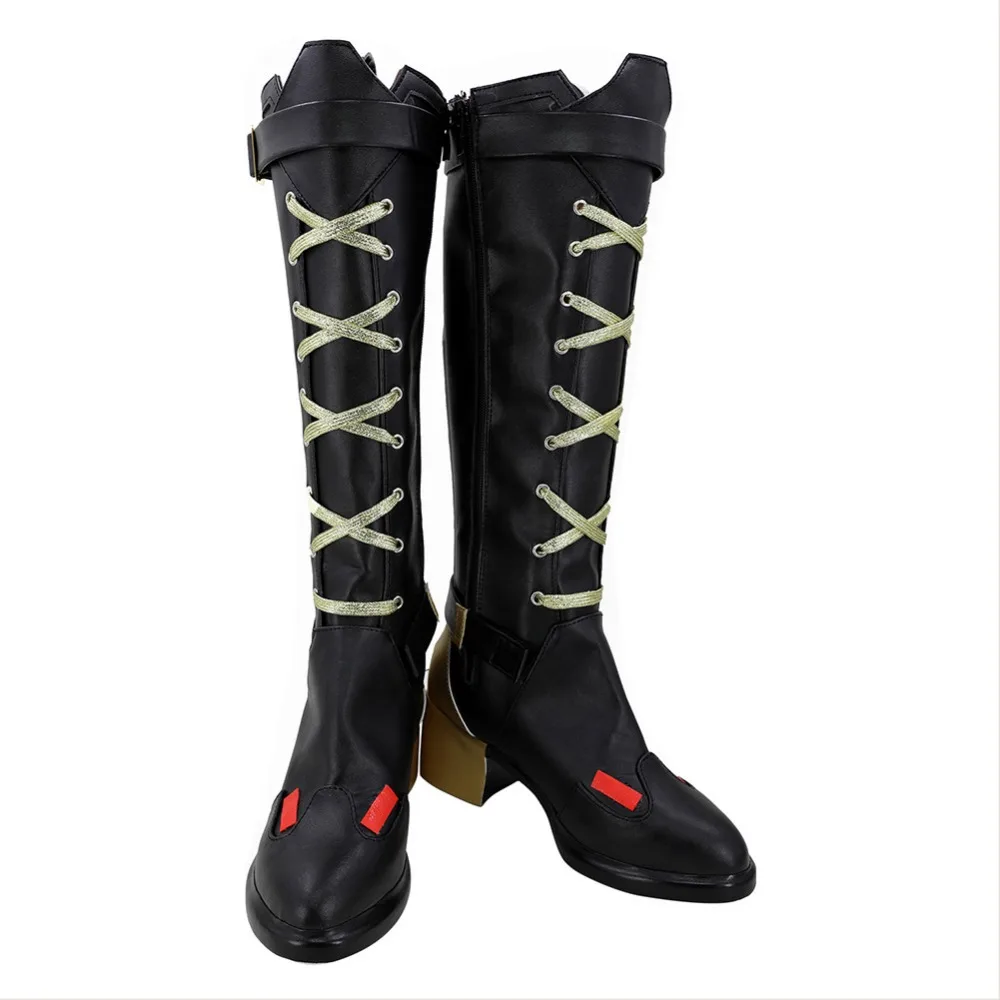 Game OW Ashe Cosplay Shoes For Adult Women Cosplay Ashe High-heeled Boots Black Golden Custom Made Shoes
Game OW Ashe Cosplay Shoes For Adult Women Cosplay Ashe High-heeled Boots Black Golden Custom Made Shoes