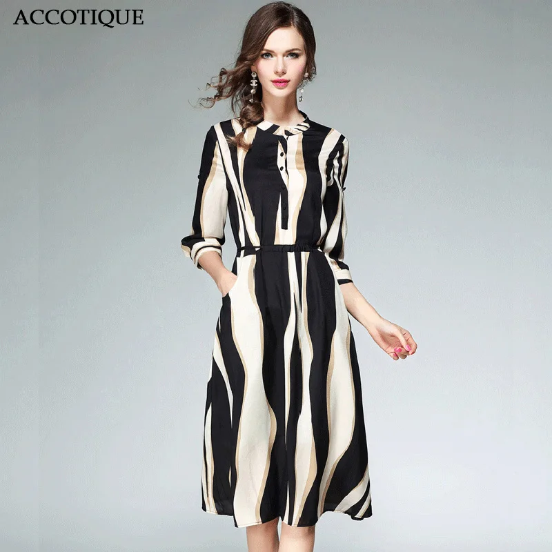High Quality 2017 New Spring Summer Women's Stand Collar Striped Knee-Length Dress Female Fashion Slim Casual Dresses
High Quality 2017 New Spring Summer Women's Stand Collar Striped Knee-Length Dress Female Fashion Slim Casual Dresses