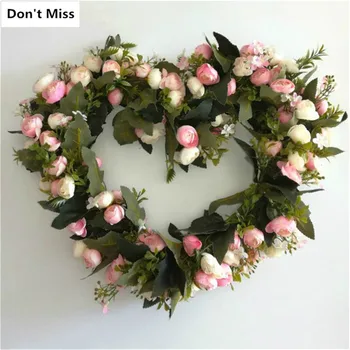 Heart Rose Flowers Wreath Wedding Decorations Floral Garland Flowers Bouquet With Fake Leaf Home Door Decor Ghirlanda Autunno
Heart Rose Flowers Wreath Wedding Decorations Floral Garland Flowers Bouquet With Fake Leaf Home Door Decor Ghirlanda Autunno