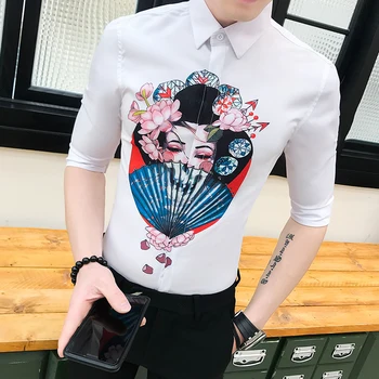 Summer Teen Men Flower Shirt Asian Size S M L XL XXL XXXL Shirt Men White and black
Summer Teen Men Flower Shirt Asian Size S M L XL XXL XXXL Shirt Men White and black