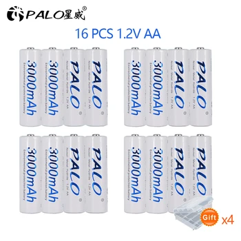 PALO AA rechargeable battery 1.2V AA3000mAh Ni-MH Pre-charged Rechargeable Battery 2A Baterias for Camera Toys Car
PALO AA rechargeable battery 1.2V AA3000mAh Ni-MH Pre-charged Rechargeable Battery 2A Baterias for Camera Toys Car