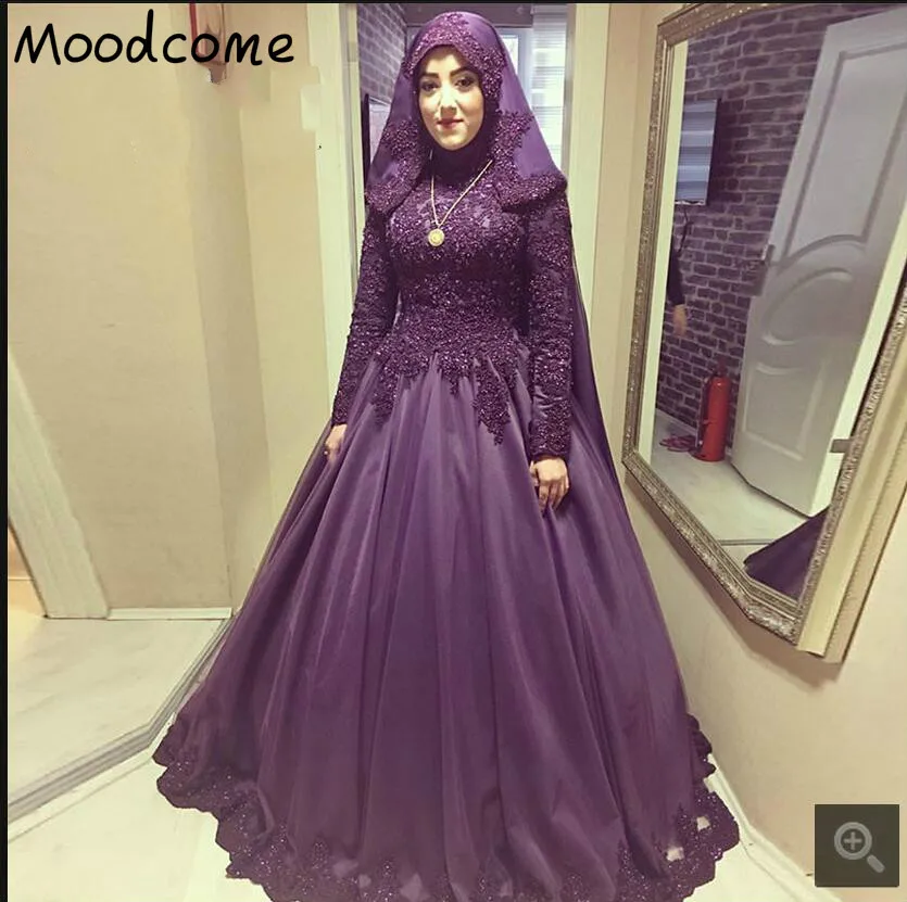 Saudi Arabia Long Sleeve Purple Muslim prom Dress satin tulle arabic modest women Beaded Lace Prom Dresses Vestido De Novia
Saudi Arabia Long Sleeve Purple Muslim prom Dress satin tulle arabic modest women Beaded Lace Prom Dresses Vestido De Novia
