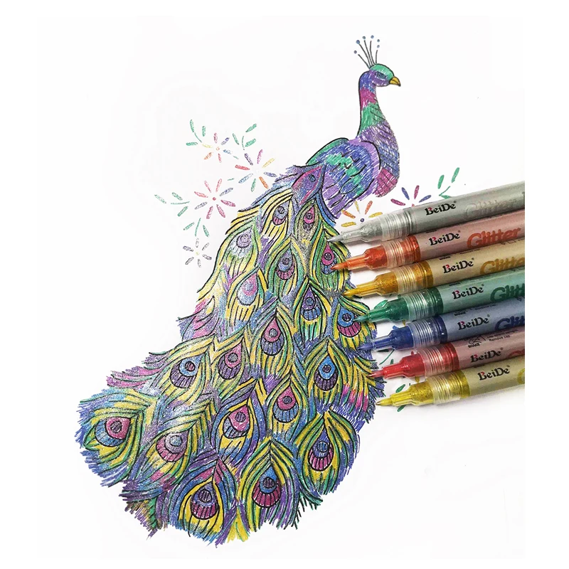 12 Colors Glitter Marker Pens Set Waterproof Poster Graffiti Journal Writing Fluorescent Pens Stationery Supplies
12 Colors Glitter Marker Pens Set Waterproof Poster Graffiti Journal Writing Fluorescent Pens Stationery Supplies