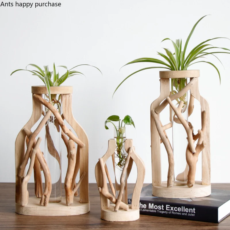 Pure Handwork Wooden Vase Decorated Solid Wood Flower Pot for Creative Glass Floral Hydroponic Container Home Decorative Vase
Pure Handwork Wooden Vase Decorated Solid Wood Flower Pot for Creative Glass Floral Hydroponic Container Home Decorative Vase