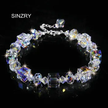SINZRY NEW 925 Sterling silver Imported crystal charm bracelets Square wishing stone luxury glass crystal jewelry christmas gift
SINZRY NEW 925 Sterling silver Imported crystal charm bracelets Square wishing stone luxury glass crystal jewelry christmas gift