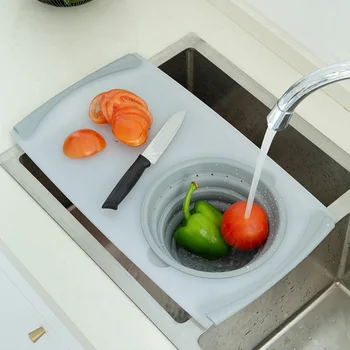 Multifunctional Kitchen Collapsible Sink Cutting Board Drain Basket Classification Washable Chopping Board New 
Multifunctional Kitchen Collapsible Sink Cutting Board Drain Basket Classification Washable Chopping Board New
