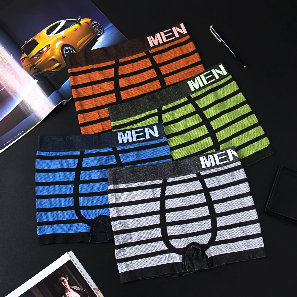 4Pcs/Lot Sexy Men Underwear Boxer Shorts Stripe Underpants Seamless Men's Underwear Boxers Male Panties Lingerie Man Boxer M0041
4Pcs/Lot Sexy Men Underwear Boxer Shorts Stripe Underpants Seamless Men's Underwear Boxers Male Panties Lingerie Man Boxer M0041