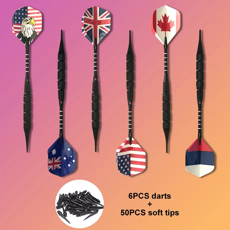 6PCS/lot or add 50 Extra Soft Tips Professional National Flag Pattern 18g Safty Soft Darts Darts Electronic Dartboard Game T
6PCS/lot or add 50 Extra Soft Tips Professional National Flag Pattern 18g Safty Soft Darts Darts Electronic Dartboard Game T