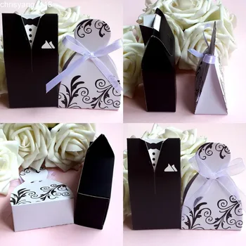 New 50 Pcs Bridal Gift Cases Groom Tuxedo Dress Gown Ribbon Wedding Favor Candy Box and Gifts Wedding Decoration
New 50 Pcs Bridal Gift Cases Groom Tuxedo Dress Gown Ribbon Wedding Favor Candy Box and Gifts Wedding Decoration