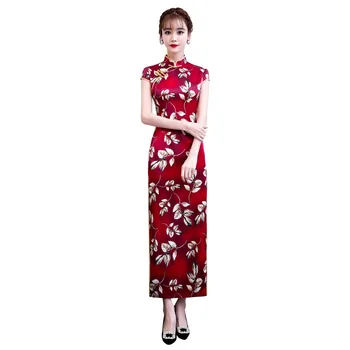 Shanghai Story 2019 Top Quality Chinese Dress Short Sleeve Long Qipao dress Faux Silk Cheongsam for Women
Shanghai Story 2019 Top Quality Chinese Dress Short Sleeve Long Qipao dress Faux Silk Cheongsam for Women