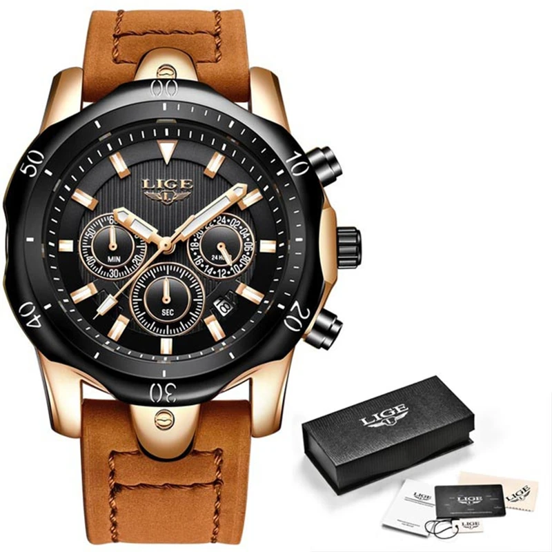 LIGE Watch Mens Casual Sports Quartz Clock Men Watches Top Brand Luxury Fashion Leather Waterproof Watch Relogio Masculino 9865
LIGE Watch Mens Casual Sports Quartz Clock Men Watches Top Brand Luxury Fashion Leather Waterproof Watch Relogio Masculino 9865