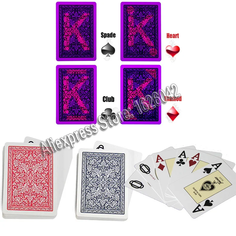 Невидимые PokerXF Fournier 2818 пластиковые игральные карты помеченные для перспективных