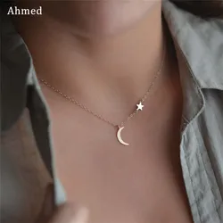 Ожерелье с подвеской в виде звезды и Луны для женщин, новинка, Bijoux Maxi, эффектное ожерелье s Collier, модные ювелирные изделия