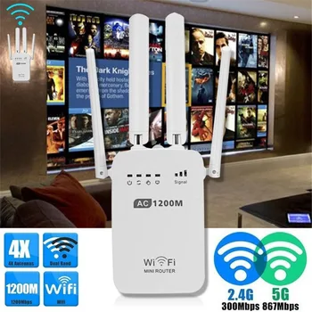 New AC1200 WIFI Repeater/Router/Access Point Wireless 1200Mbps Range Extender Wi-Fi Signal Amplifier 4 External Antennas
New AC1200 WIFI Repeater/Router/Access Point Wireless 1200Mbps Range Extender Wi-Fi Signal Amplifier 4 External Antennas