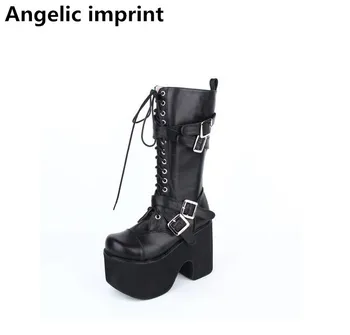 Angelic imprint handmade mori girl Women motorcycle boots lady high heels lolita shoes woman princess dress party pumps 10cm 47
Angelic imprint handmade mori girl Women motorcycle boots lady high heels lolita shoes woman princess dress party pumps 10cm 47