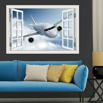 one piece Landscape Wallpaper Airplane 3D Wall Sticker Decal Vinyl Wall Art Mural Window View Blue Sky Home Decor Living Room
one piece Landscape Wallpaper Airplane 3D Wall Sticker Decal Vinyl Wall Art Mural Window View Blue Sky Home Decor Living Room