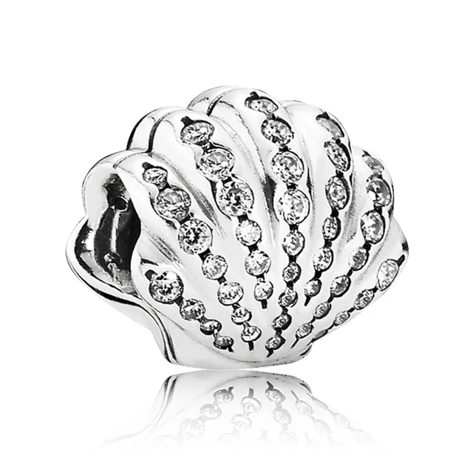 Authentic S925 Sterling Silver DIY Jewelry Ariel's Shell Charms fit Pandora Bracelet Bangle Girl Gift Clear CZ 
Authentic S925 Sterling Silver DIY Jewelry Ariel's Shell Charms fit Pandora Bracelet Bangle Girl Gift Clear CZ