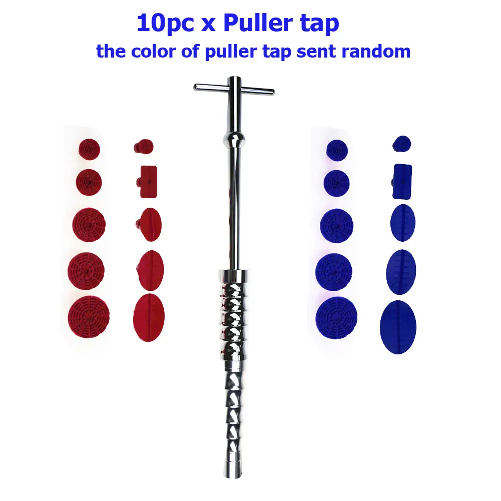 Car Body Repair Kit Car Paintless Dent Repair Hail Removal T Bar Side Hammer Puller Tap Glue Tabs Suction Cup Tool
