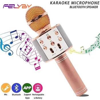 FELYBY WS858 Bluetooth Microphone Wireless Karaoke Microphone Condenser Magic Microphone KTV Singing Speaker Player Mic
FELYBY WS858 Bluetooth Microphone Wireless Karaoke Microphone Condenser Magic Microphone KTV Singing Speaker Player Mic