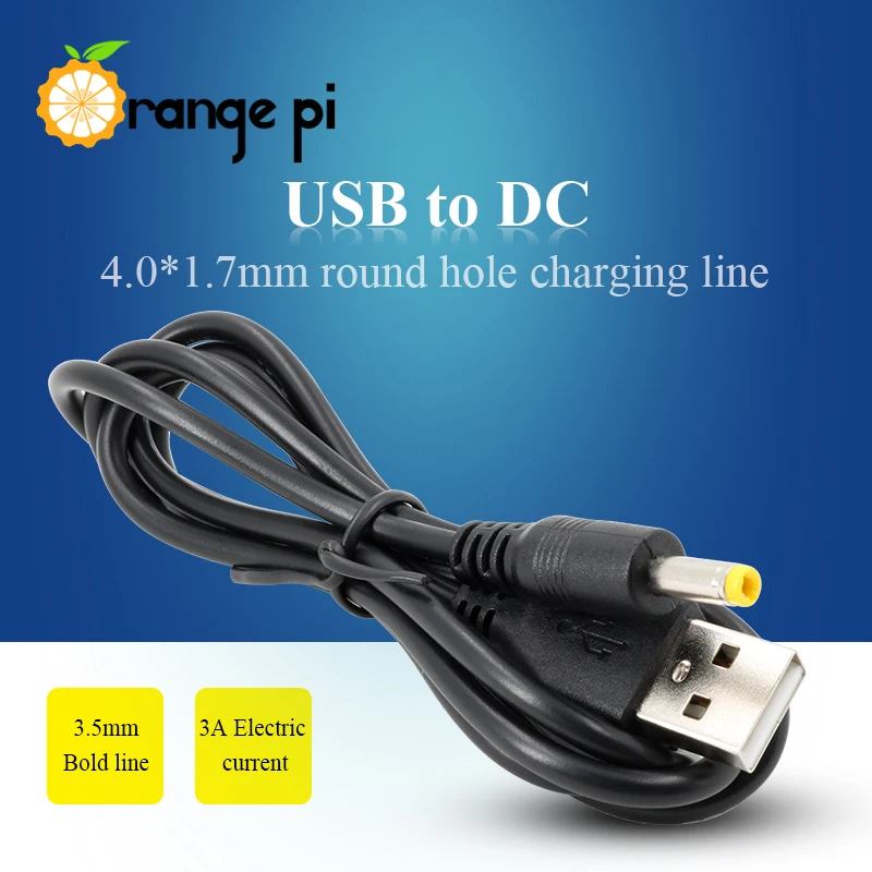 Orange Pi USB to DC 4.0MM - 1.7MM Power Cable for Orange Pi Factory Quality in Stock
Orange Pi USB to DC 4.0MM - 1.7MM Power Cable for Orange Pi Factory Quality in Stock
