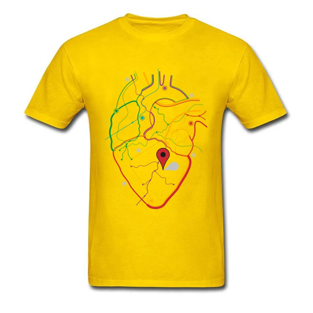 Prevailing You Are Here Leisure T Shirt Crewneck Cotton Fabric Man Tops Shirts Short Sleeve Summer Fall Leisure Sweatshirts You Are Here yellow